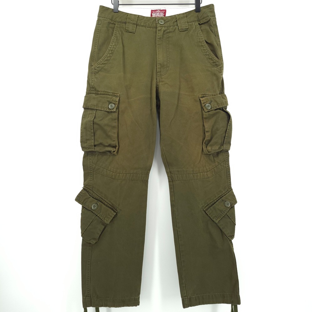 Matchstick Mens Cargo Pants 31x29.5 Olive Green Military Tactical Utility Pants